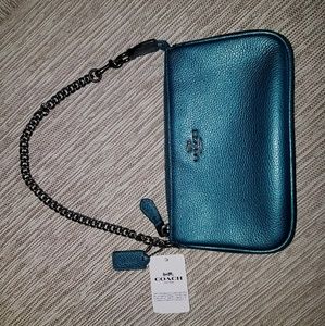 Coach NWT Large Metallic Wristlet